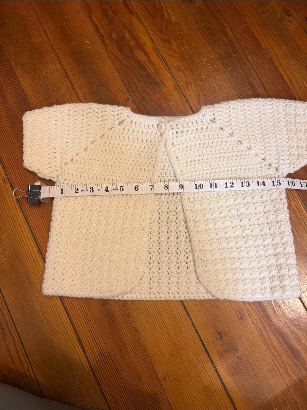 Cream Crochet Baby Sweater Cardigan - Classic Handcrafted Style